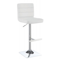 Coaster Furniture 120694 Upholstered Adjustable Bar Stools White and Chrome (Set of 2)